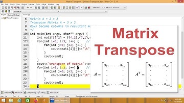 transpose of matrix in c++ | cpp programming video tutorial