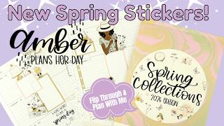 New Spring Collections Sticker Book Flip Through & Plan With Me | Amber Plans Her Day