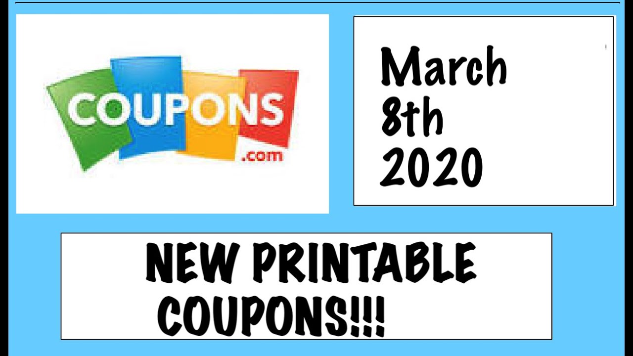 *HOT* New Printable Coupons!-- 3/8/20 - YouTube