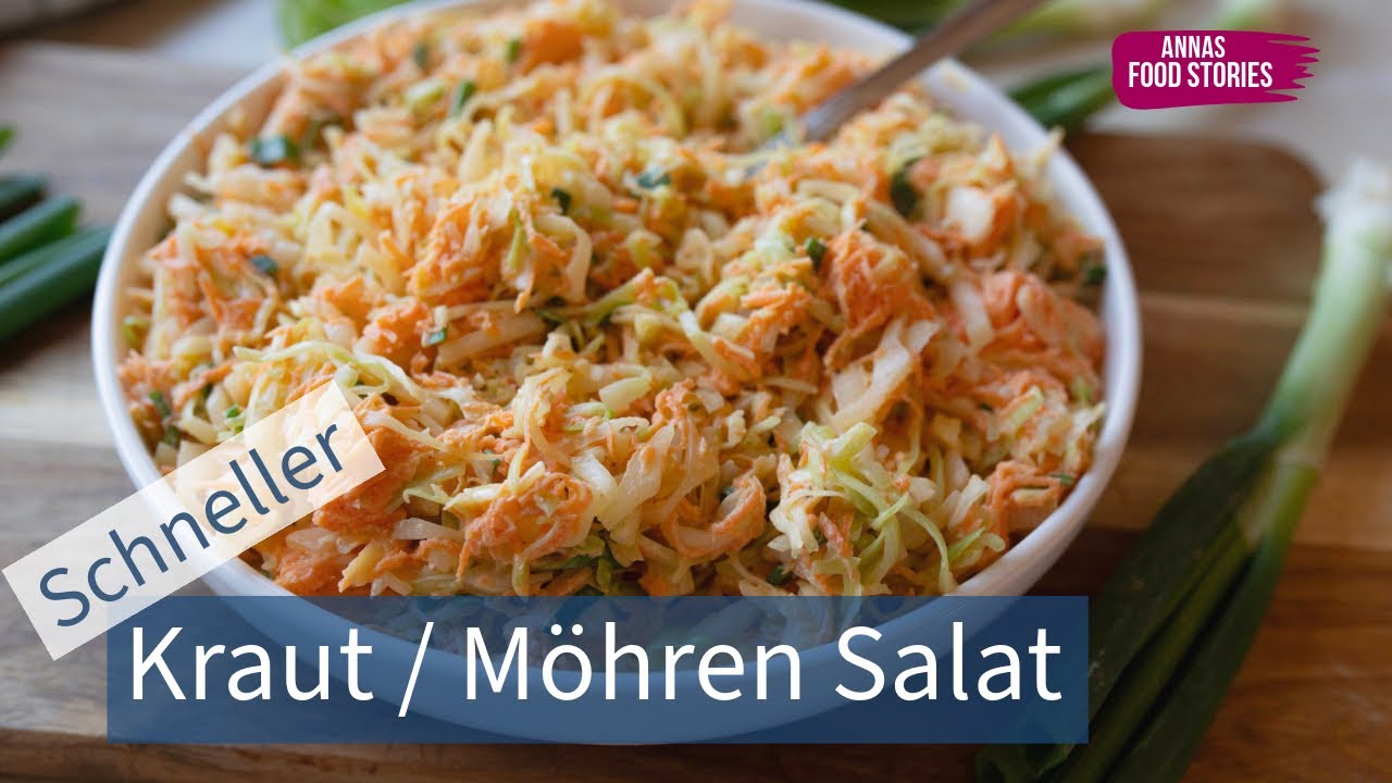 Schneller Krautsalat mit Möhren - essfertig in 15 Minuten - sehr lecker ... Schneller Krautsalat mit Möhren - essfertig in 15 Minuten - sehr lecker ...