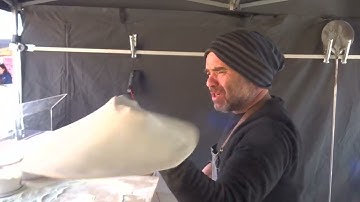 The faster way to stretching a Pizza ( But not the easy way )