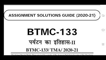 BTMC 133 Ignou Solved Assignment 2020-21