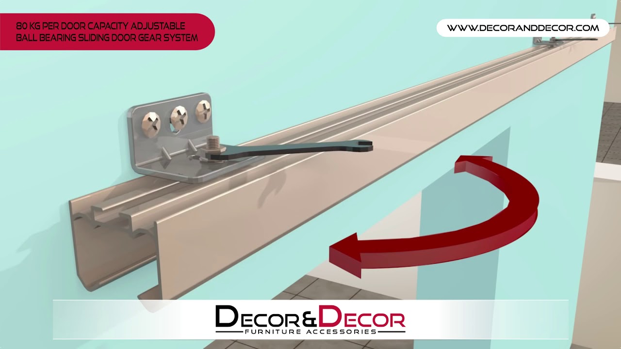 80KG Per Door Capacity Top Hung Sliding Door Track Gear System