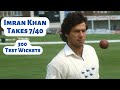 Imran khan takes 740 against england  completed 300 test wickets 2nd test 1987  legendary bowling