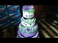 Kue pengantin 3 tingkat ungu / purple weddingcake