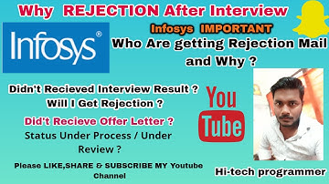 Why Infosys Rejection Mail After Interview 2022 batch? Infosys Survey Mail?Infosys Interview Results