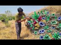 OMG 😱 Diamond Hunter Found green red blue Quartz crystals &amp; gold nuggets Inside Warted Volcanic Rock