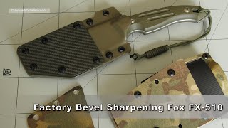 Coltello a lama fissa Fox FX-510 Factory Bevel Sharpening / Подводы ножа с завода под микроскопом