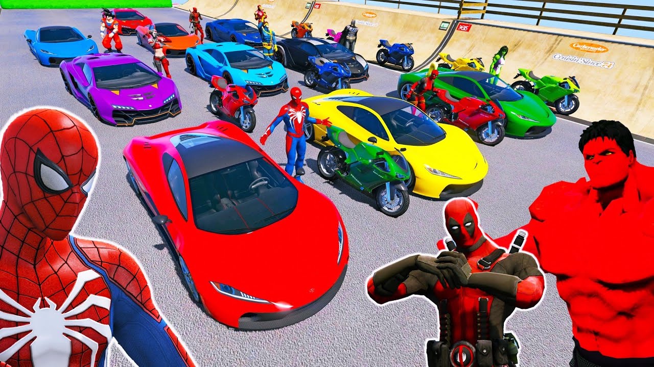 CARROS BMW M4 com HOMEM ARANHA e SUPER HERÓIS! Desafio com Super