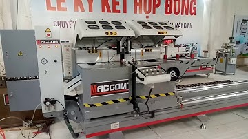 Máy cắt nhôm 2 đầu lưỡi 550 đẩy từ dưới lên mới nhất hiện nay lh 0976494383