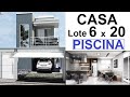 CASA DUPLEX EM TERRENO DE 6 x 20 METROS   COM PISCINA # 55