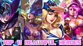 TOP 11 BEAUTIFUL HEROES IN MOBILE LEGENDS | MOBILE LEGENDS BEAUTIFUL FEMALE HERO