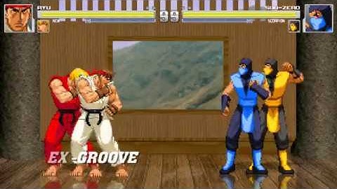 M.U.G.E.N: Ryu and Ken vs. Sub-Zero and Scorpion