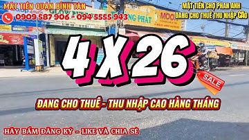 MẶT TIỀN PHAN ANH - TÂN PHÚ 4X26 | ĐANG CHO THUÊ THU NHẬP CAO #nhadatquanbinhtan #batdongsan