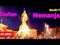 SAVA SQUARE AND MONUMENT STEFAN NEMANJA NIGHT VIDEO AFTER OPENING