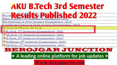 #AKU B.Tech 3rd Semester #Results Published | Aku Patna #B.Tech 3rd sem Result आ गया | #akupatna2022