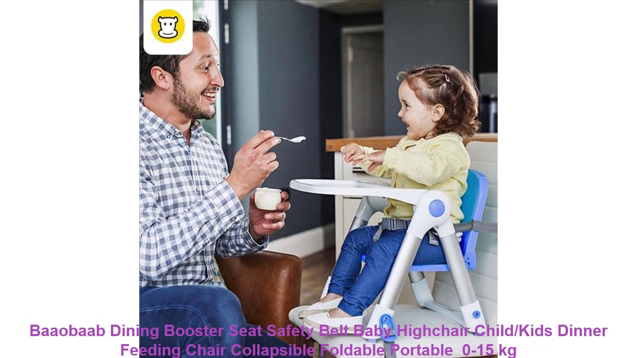 Baaobaab Dining Booster Seat Safety Belt Baby Highchair Child/Kids Dinner Feeding Chair Collapsible