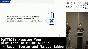DeTT&CT: Mapping Your Blue Team To MITRE ATT&CK - Ruben Bouman and Marcus Bakker