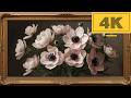 4K TV WALLPAPER Elegant Soft Pink Anemone Flowers | Classic Floral Wall Art