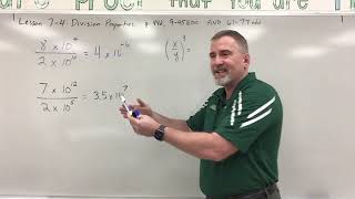 Algebra Lesson 7-4: Division Properties of Exponents