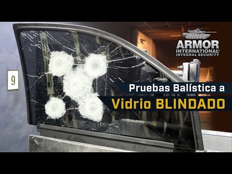 Prueba balística a vidrio blindado