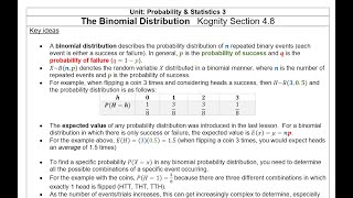 I.B. Mathematics A&I Lesson 4.8 "The Binomial Distribution"