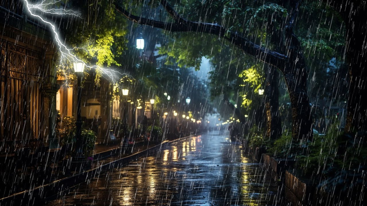 Lluvia Relajante Para Dormir - Ruido Blanco Lluvia en Parque - Sonido ...