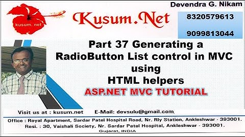 Part 37|| Generating a RadioButtonList Control in MVC using HTML helpers || ASP.NET MVC TUTORIAL