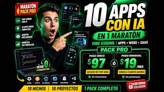 🚀 Acompáñame a construir 10 Web &amp; Apps con IA (Vibe Coding REAL) 💸 Pack PRO