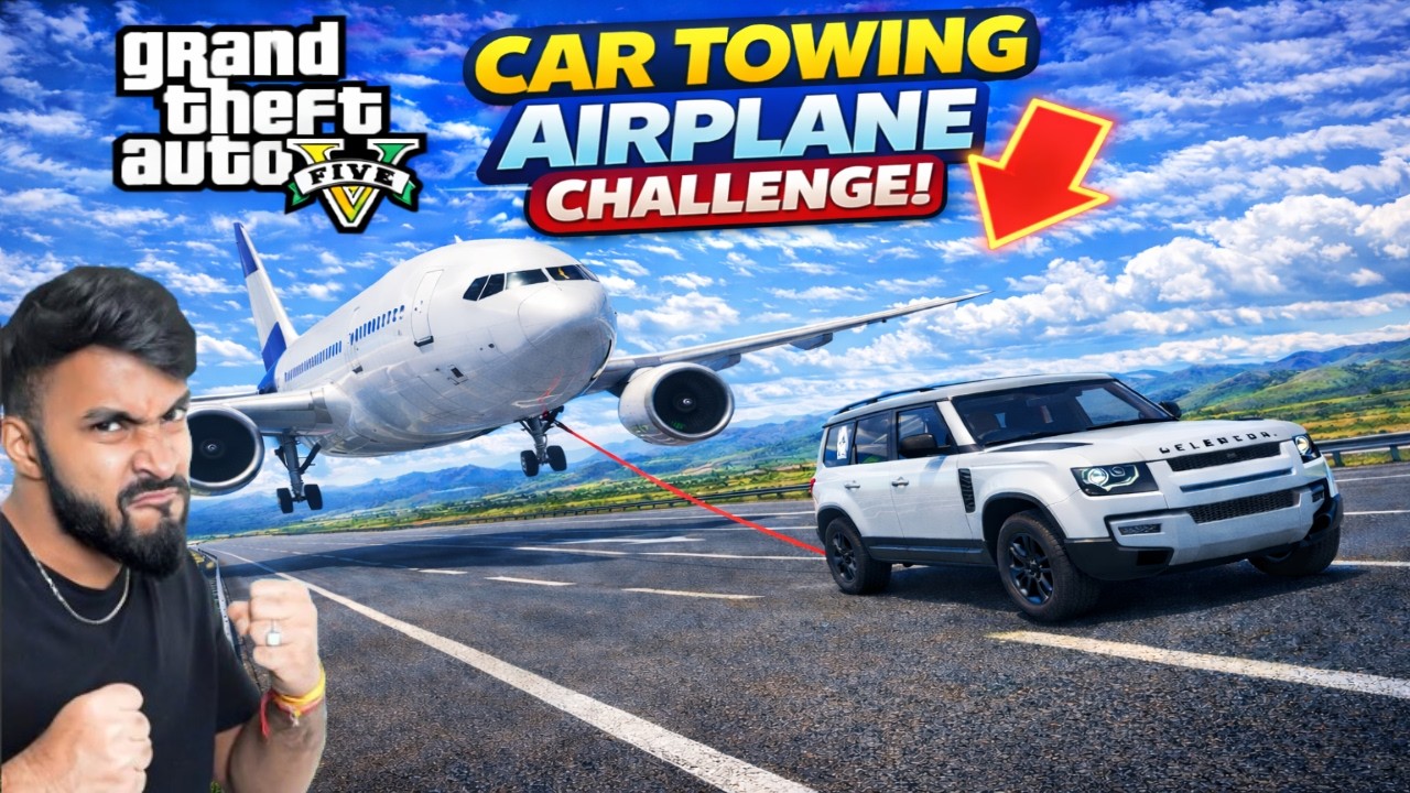 Which Indian Car will Complete Extreme Plane Tow Challenge in just only 2 Minutes in GTA 5! #anime