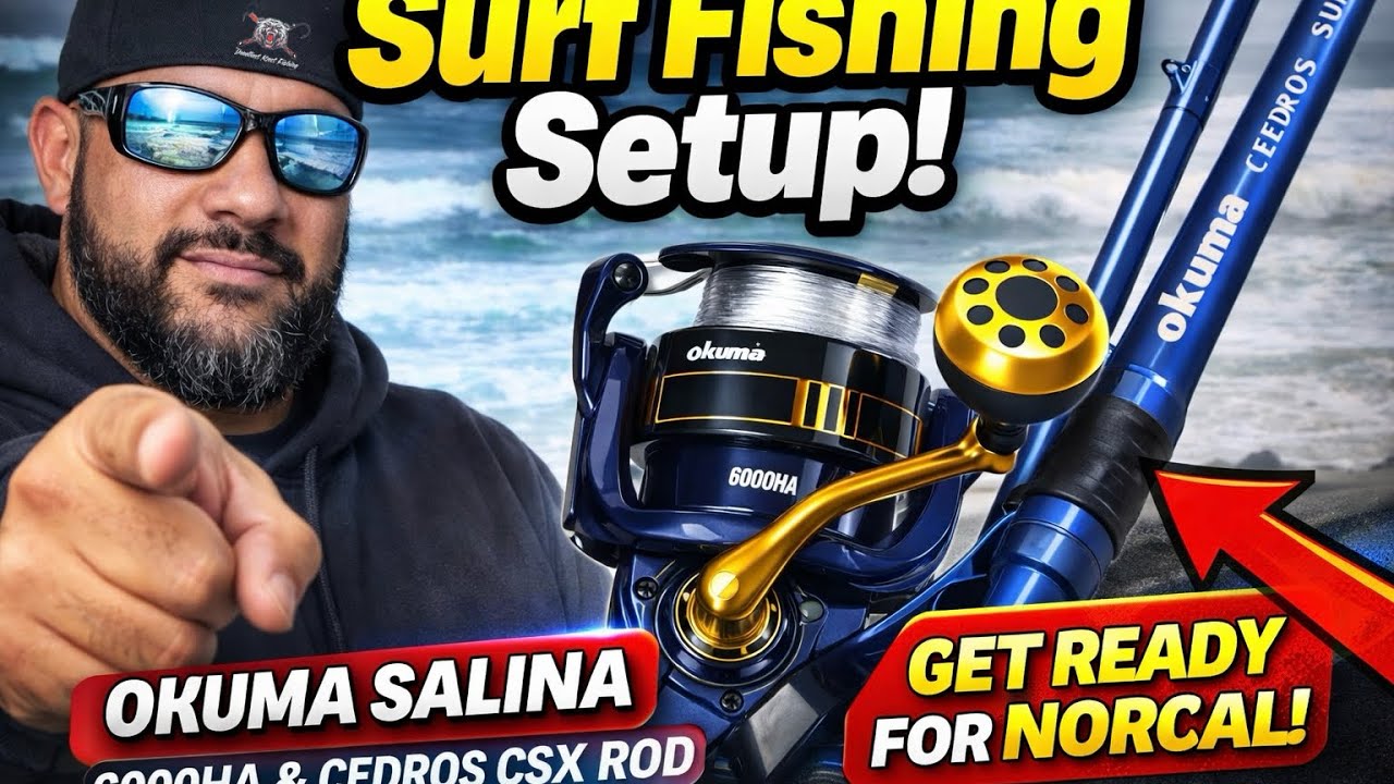 Комплект для серфовой рыбалки Okuma Salina 6000HA + Cedros CSX | Серфовая рыбалка в Северной Кали...