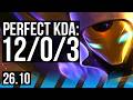 KASSADIN vs VIKTOR (MID) | Deathfire Touch, Perfect KDA: 12/0/3 | KR Challenger | 26.10