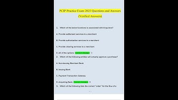 PCIP Practice Exam 2023 Questions and Answers Verified Answers