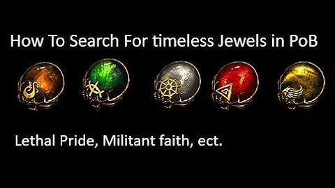 How to search For Timeless Jewels in PoB (Lethal pride, militant faith, ect) - Path of Exile