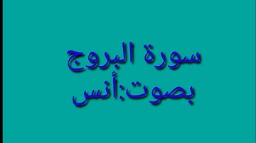 سورة البروج بصوت القارئ أنس أحمد
