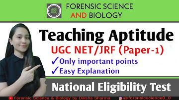 Teaching Aptitude || Paper - 1 || UGC NET/JRF