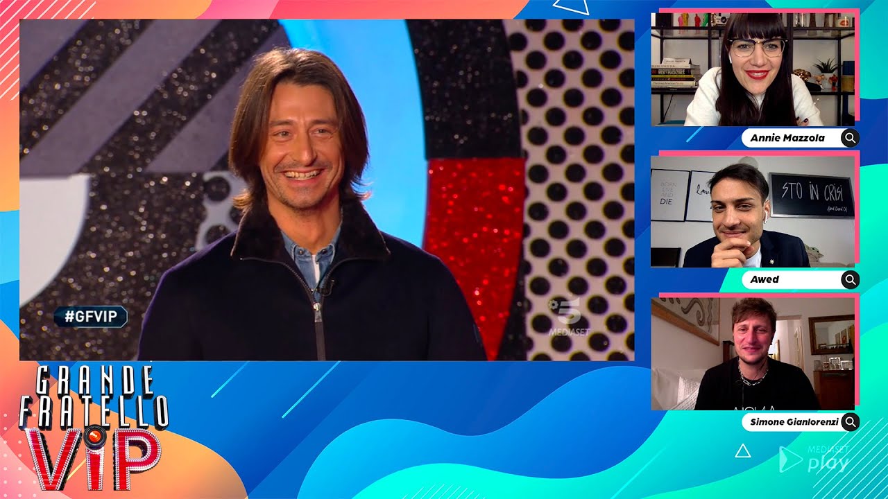 Annie Mazzola, Awed e Simone Gianlorenzi reagiscono all’incontro tra Zorzi e Oppini | GF VIP Party