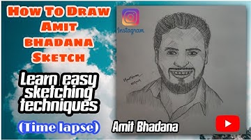How To Draw Amit Bhadana Sketch Step By Step #amitbadana #art