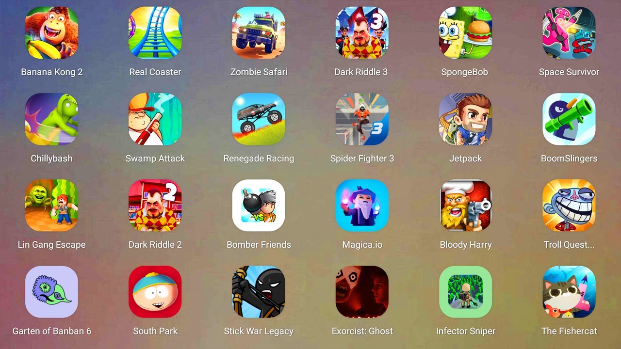 Roblox,Pocoyo's Prison,Eyes Horror,Poppy Playtime 4,Clash of Scary Squad,Red Ball 4,Scary Teacher 3D