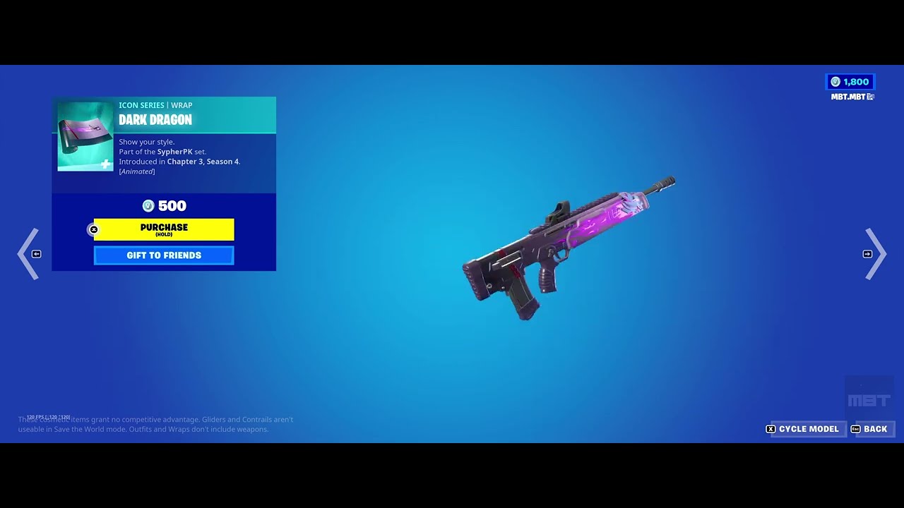 [SHOWCASE] FORTNITE SHOP ITEMS: ICON SERIES WRAP DARK DRAGON