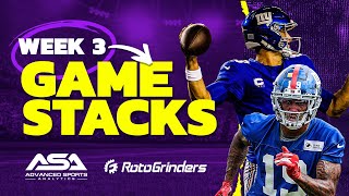 NFL DFS GPP STACKS DRAFTKINGS WEEK 3: ADVANCED SPORTS ANALYTICS - ROTOGRINDERS