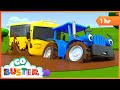 Wheels on the Bus - Stuck in the Mud! | Go Buster - Bus Cartoons &amp; Kids Stories