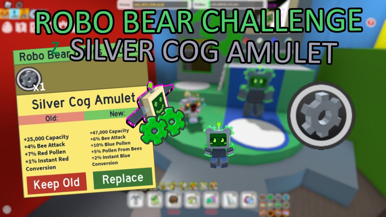 ROBO BEAR CHALLENGE = SILVER COG AMULET!! (pain) Bee Swarm Simulator