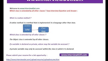 what is java native method job java interview question and answer