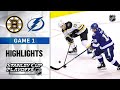 NHL Highlights | Second Round, Gm1: Bruins @ Lightning - Aug. 23, 2020