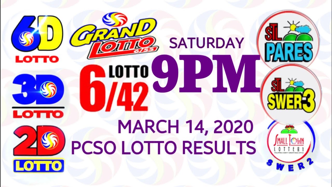 Lotto Result March 14 2020 Saturday 6 42 6 55 6d 3d Swertres 2d Ez2 Stl Pcso Youtube Lotto Result March 14 2020 Saturday 6 42 6 55 6d 3d Swertres 2d Ez2 Stl Pcso Youtube