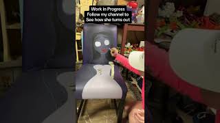 Time lapse painting the Corpse Bride on a faux leather chair  #dbpbrandambassador #dixiebellepaint