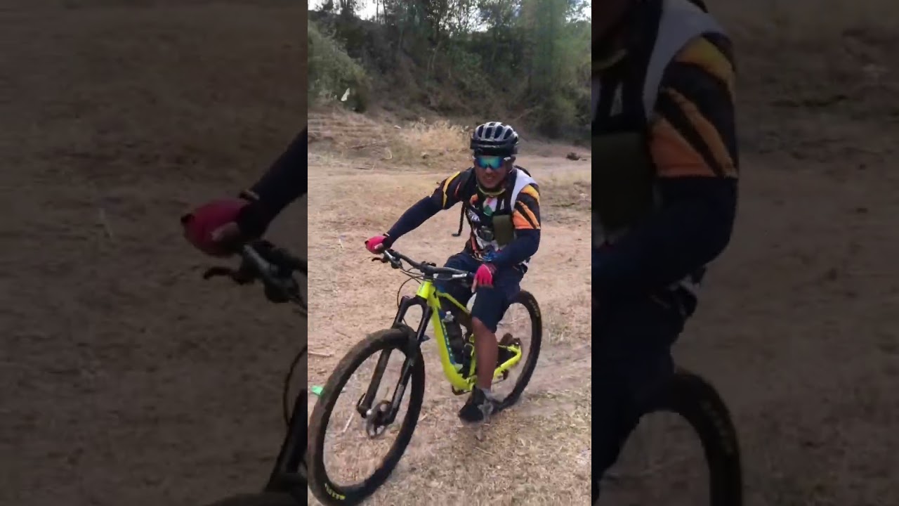 Biking on a blue lagoon 
