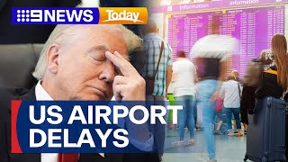 40 US airports prepare to slash flights over government shutdown | 9 News Australia