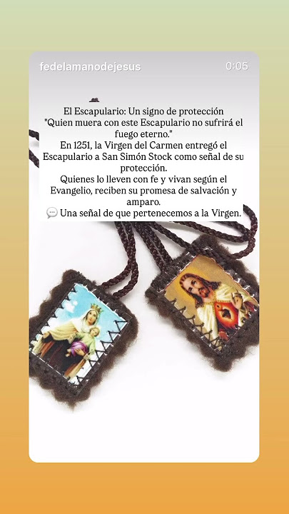 'Quien muera con este Escapulario no sufrirá el fuego eterno.' 🤍🤎